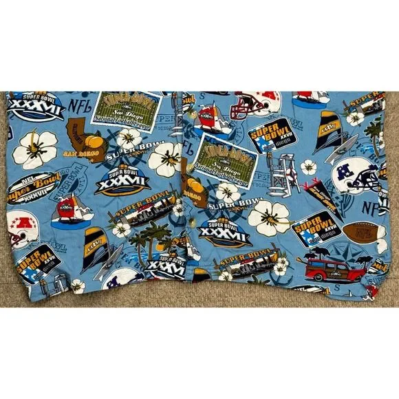 NFL Vintage Superbowl XXXVII Button Up Short Sleeve‎ Hawaiian Shirt Size Large - Picture 2 of 12